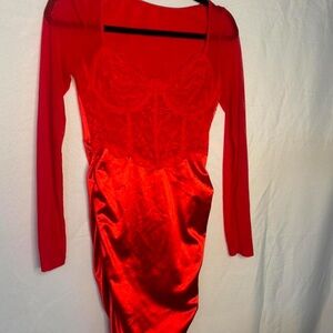 Elegant Red Lace Dress